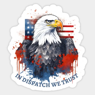 In Dispatch We Trust 4th of July 911 Dispatcher Gift for Thin Gold Line First Responders Sticker